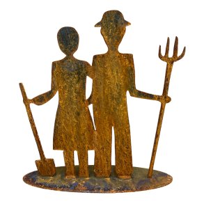 Bondemand og kone p fodplade