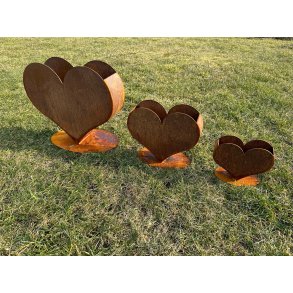 Hjerte-krukker, st af 3 stk