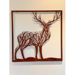 Vgdekoration med hjort