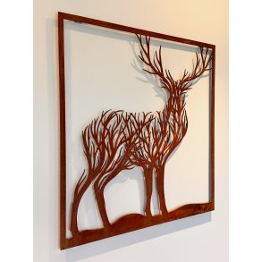 Vgdekoration med hjort