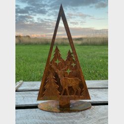 Juletr med kronhjort og stjerner