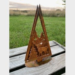 Juletr med kronhjort og stjerner