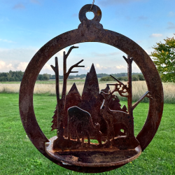 Lyskugle med hjorte i skov