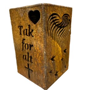 Lanterne med Tak for alt og Hjerte