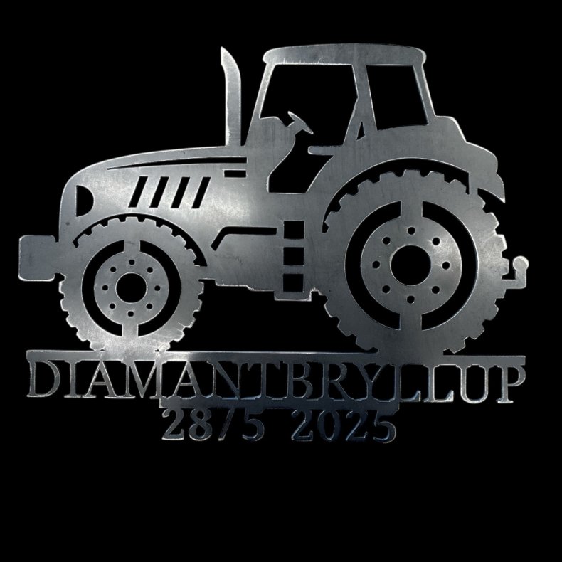 Traktor med egen tekst