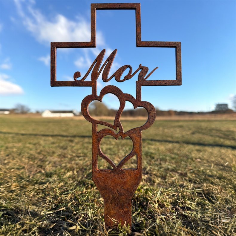 Kors med hjerte "Mor"