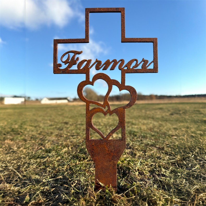 Kors med hjerte "Farmor"