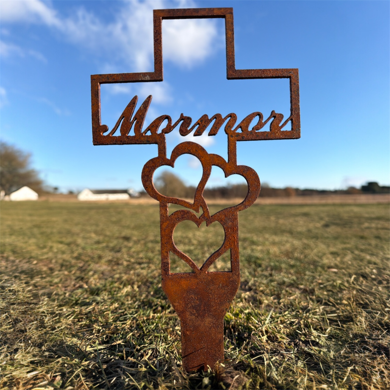 Kors med hjerte "Mormor"