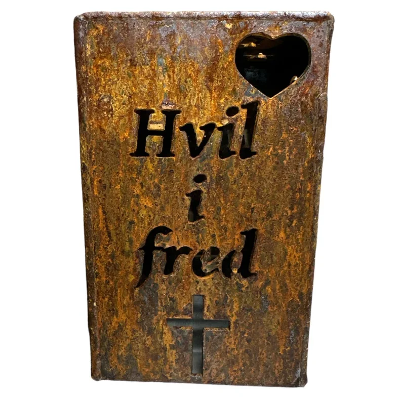 Lanterne med Hvil i fred og Engel